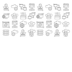 Cloud storage Vector icons set