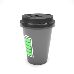 Coffee to go on white. 3d rendering.