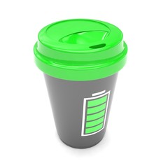Coffee to go on white. 3d rendering.