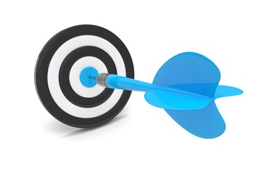 arrow darts in target. 3d rendering.