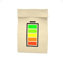 Lunch bag on white. 3d rendering.