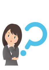 考える女性会社員