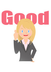 グッドを表す女性会社員