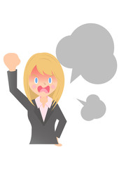 激しく怒る女性会社員