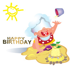 Naklejka premium Multitasking african american flat chef cook.