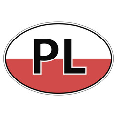 Sticker on car, flag of Poland