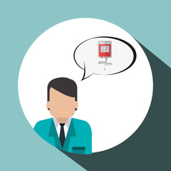 Medical care design. Health care icon. Flat illustration, vector