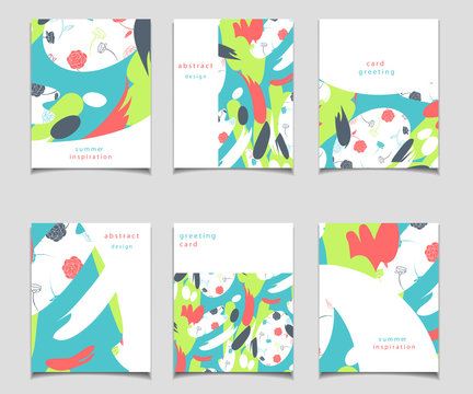 Vector card collection with abstract design.