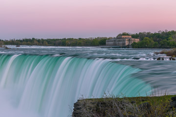 View of Niagara Falls, Ontario, Canada during sunset