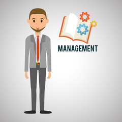Management design. Person icon. Isolated illustration