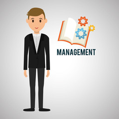 Management design. Person icon. Isolated illustration