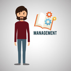 Management design. Person icon. Isolated illustration