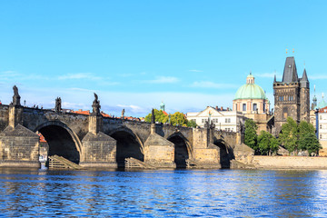 Fototapeta na wymiar the Charles bridge in Prague
