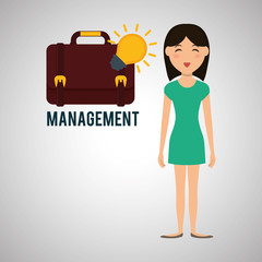Management design. Person icon. Isolated illustration