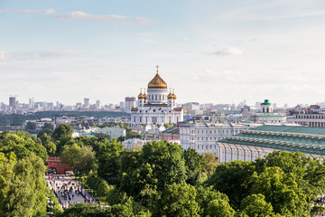 Fototapeta na wymiar views of Moscow and the Cathedral of Christ the Savior