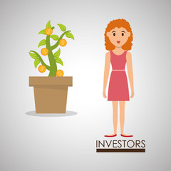 Management design. Person icon. Isolated illustration