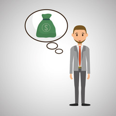 Management design. Person icon. Isolated illustration