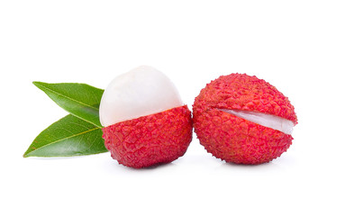 lychees isolated on white background