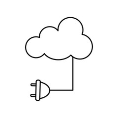 connected cloud icon , vector