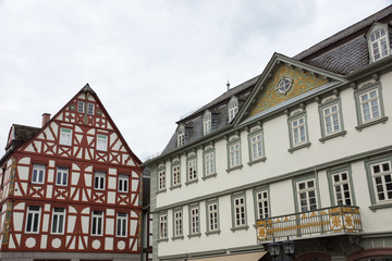 Fototapeta premium Gebäude auf dem Kornmarkt in Limburg an der Lahn