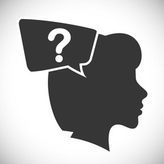 Think design. Head icon. Flat illustration