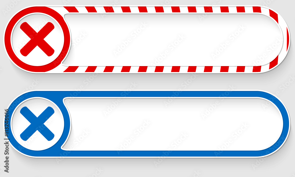 Poster striped buttons for your text and multiplication symbol