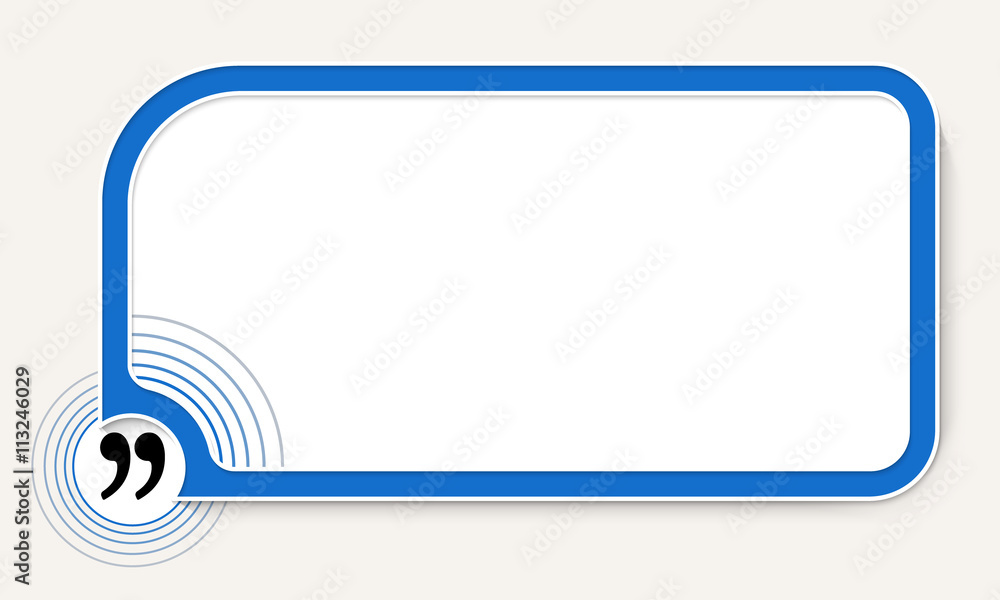 Aufkleber yellow text box for your text and quotation mark