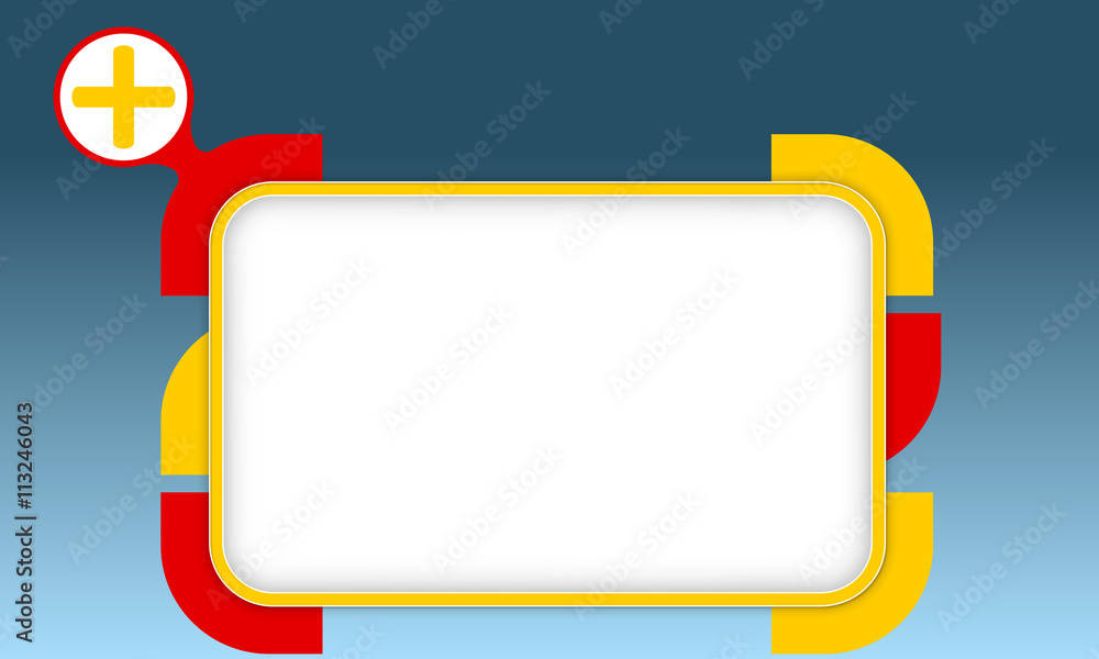 Aufkleber vector box to fill your text and plus symbol