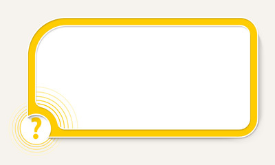 Fototapeta premium Yellow text box for your text and question mark