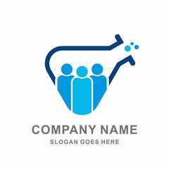Science Lab Liquid People Medical Pharmacy Vector Logo Template