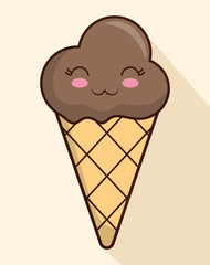 Ice cream design. Cartoon icon. dessert illustration,