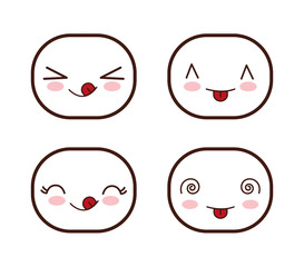 Face design. Icon set. Expression illustration. cartoon icon