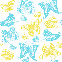 Fototapeta na wymiar Butterflies seamless pattern. Vector illustration