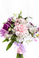 Pastel bouquet from pink and purple gillyflowers