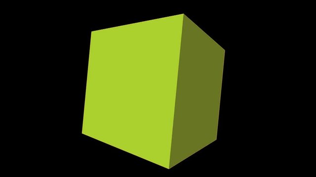 Twirling green cube