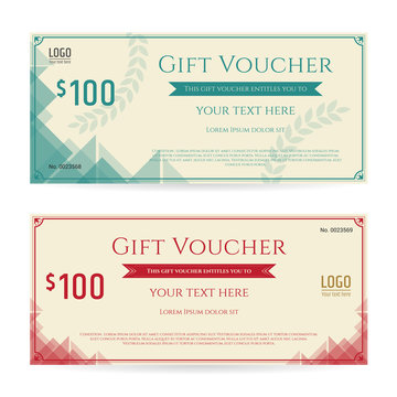 Modern gift voucher, gift certificate or gift card on old paper