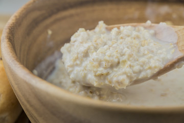 Oatmeal porridge with milk