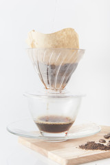 Show of Drip Coffee.selective focus.
