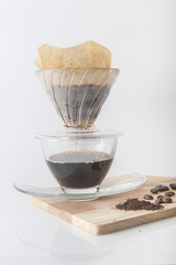 Show of Drip Coffee.selective focus.