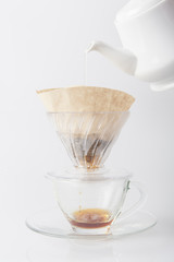 Show of Drip Coffee.selective focus.