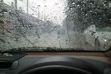 Driving in rain.