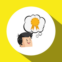 Success design. Winner icon. Flat illustration, vector graphic