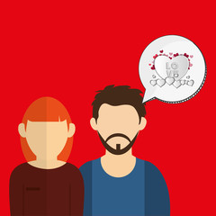 Love design. Romantic icon. Colorfull illustration, vector graph