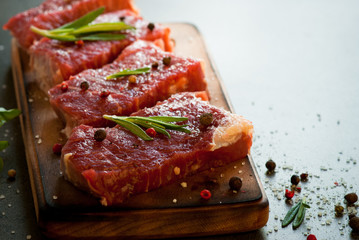 Raw beef steak