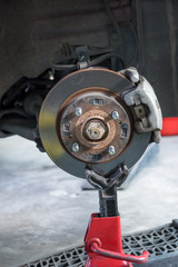 disk break and detail of the wheel hub
