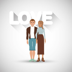 Love design. Romantic icon. Colorfull illustration, vector graph