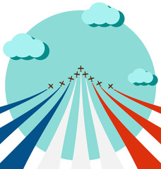 Air show for celebrate the national day of France
