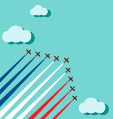 Air show for celebrate the national day of France