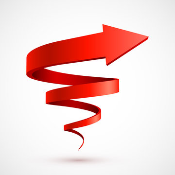 Red Spiral Arrow 3D