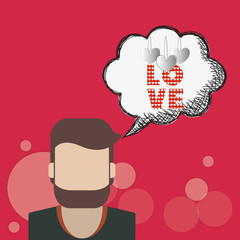 Love design. Romantic icon. Colorfull illustration, vector graph